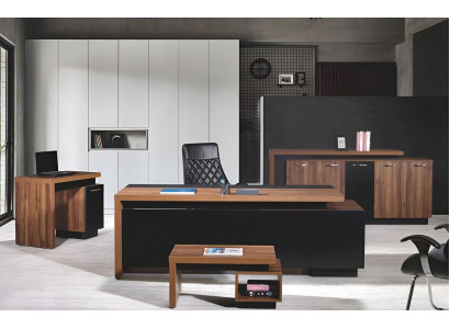 Büromöbel Komplettbüro Schreibtisch Büro Bürotisch 4tlg Holz Schwarz