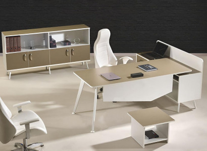 Moderne Eckbürotisch Arbeitszimmermöbel Weiß Büro 3tlg Holz Set Gruppe