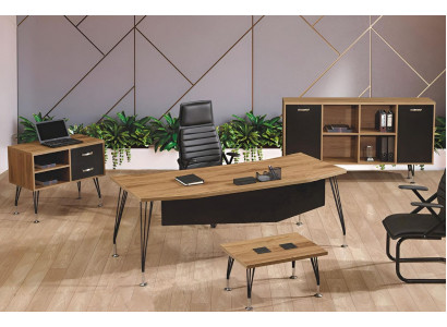 Büromöbel Komplettbüro Schreibtisch Büro Bürotisch 4tlg Holz Schwarz