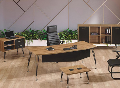 Büromöbel Komplettbüro Schreibtisch Büro Bürotisch 4tlg Holz Schwarz