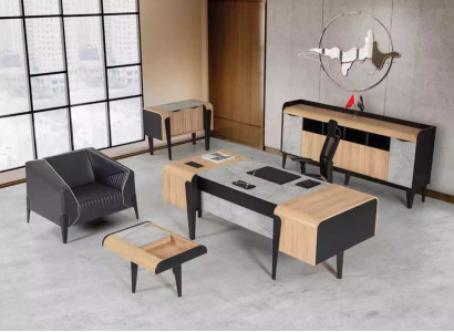 Holzmöbel Arbeitszimmermöbel Komplettes Set Schreibtisch Schränke Möbel