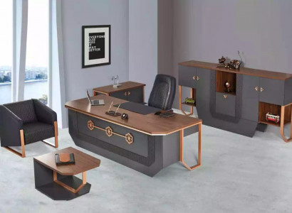 Büromöbel-Set Luxus Arbeitszimmermöbel Schreibtisch Schränke Couchtisch