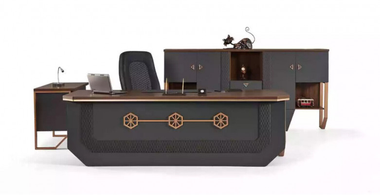 Büromöbel-Set Luxus Arbeitszimmermöbel Schreibtisch Schränke Couchtisch