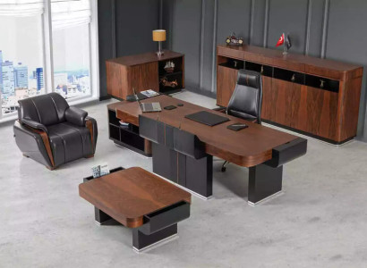 Großer Büroschrank Sideboard Luxus Holzmöbel Arbeitszimmereinrichtung Regal