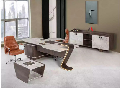 Möbel Luxus Büroeinrichtung Komplettes Set Tisch Schrank 3tlg Kanzlei