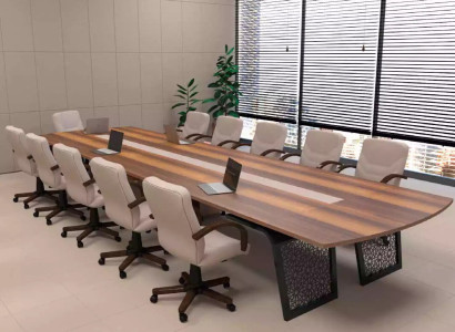 Großer Holz Konferenztisch Büroeinrichtung Besprechungstisch Tische Meeting