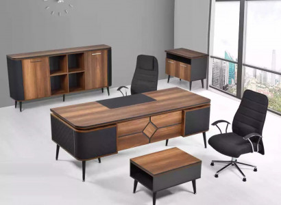 Büro für Office Kanzlei Praxis Komplette Einrichtung Schrank Tisch 3tlg