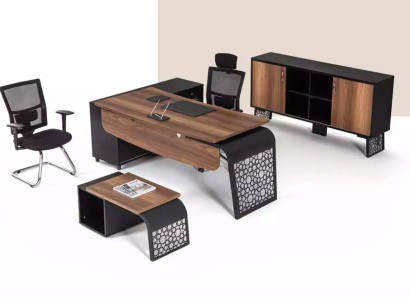 Modernes Büromöbel-Set Arbeitsplatzgestaltung Eckschreibtisch Schrank