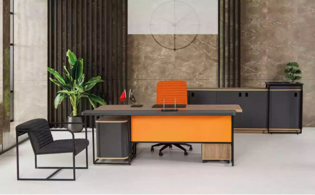 Arbeitszimmer Schreibtisch Büroausstattung Büroschrank Luxus Couchtisch