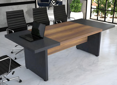 Großer Konferenztisch Besprechungstische Konferenzmöbel Braun Holz 220