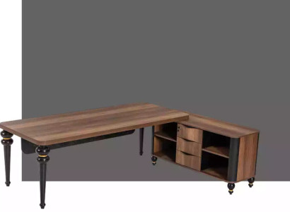 Großer Holz Eckschreibtisch Arbeitszimmermöbel Chef Tische Holzmöbel