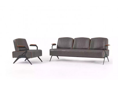 Sofa Set 2 Luxus Möbel Sofagarnitur Dreisitzer Arbeitszimmer Einrichtung 