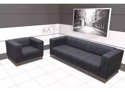 Polster Sitzgruppe Sofas Luxus Couchgarnitur Dreisitzer Sessel Textil