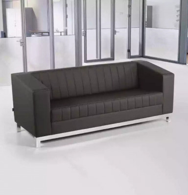 Graue Luxus Sofagarnitur Dreisitzer Sessel Polstermöbel Couch Set 2tlg 