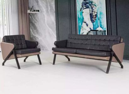 Moderne Sofagarnitur Luxus Zweisitzer Sessel Polster Design Arbeitsmöbel