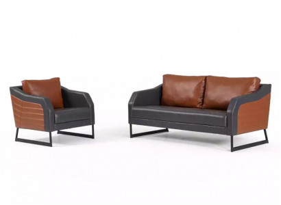 Büro Sofagarnitur Zweisitzer Sessel Luxus Couch-Set Designer Sitzgruppe