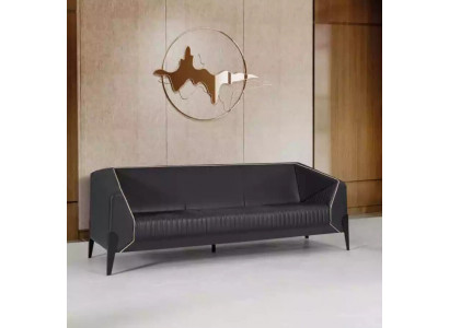 Schwarzes Ledersofa Büromöbel Wohnzimmer Neue Couch Luxus Polstersofas