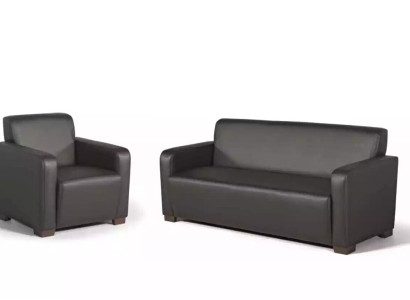 Schwarze Arbeitszimmer Sofagarnitur Dreisitzer Sessel Moderne Couche