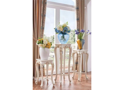 Blumenständer klassischer Stil Wohnzimmer Luxus Ständer Ablage Säule 3tlg