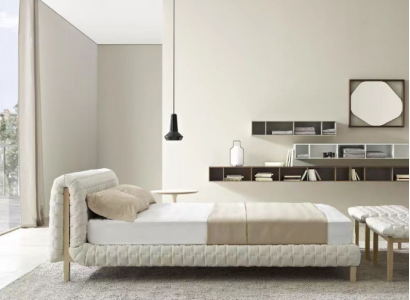 Modernes Weißes Bett Schlafzimmer Designer Doppelbetten Holzgestell