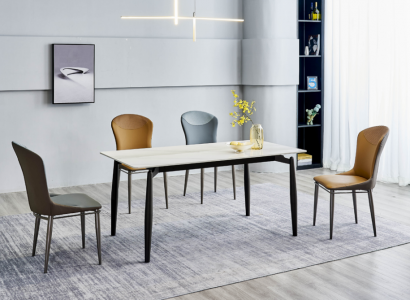 Essgruppe Moderner Esstisch Designer 6x Textilstühle Einsitzer Tische