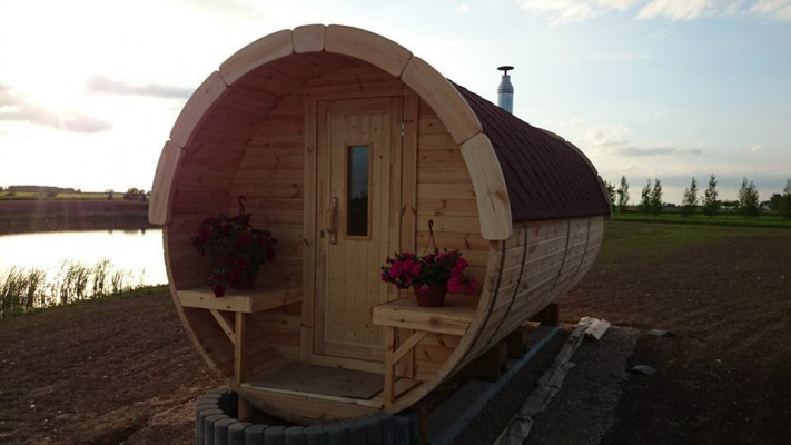 Sauna Saunafass Outdoor Gartensauna 590 x Ø 2,27 m Saunafass Bausatz