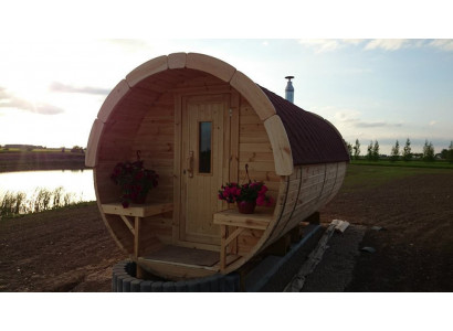 Sauna Saunafass Outdoor Gartensauna 590 x Ø 2,27 m Saunafass Bausatz