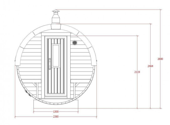 Sauna Saunafass Outdoor Gartensauna 590 x Ø 2,27 m Saunafass Bausatz