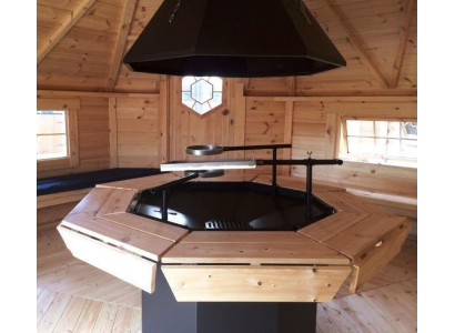 Metall Grill 8 Ecken mit umlaufendem Tisch Bausatz für Ihre bestehende Grillkota