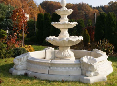 Fontaine Becken Zierbrunnen Springbrunnen Brunnen Stadt Teich Skulptur Garten
