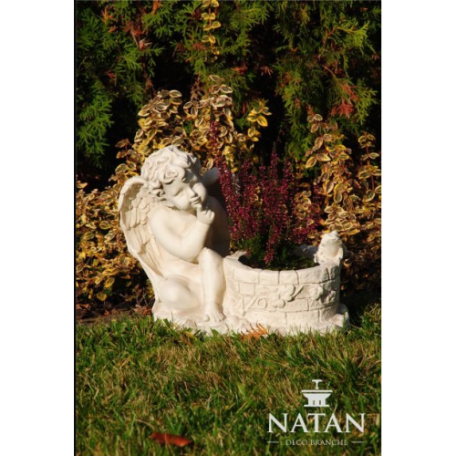 Kasten Blumen Kübel Pflanz Gefäss Grab Schmuck Garten Dekoration Statue Stein