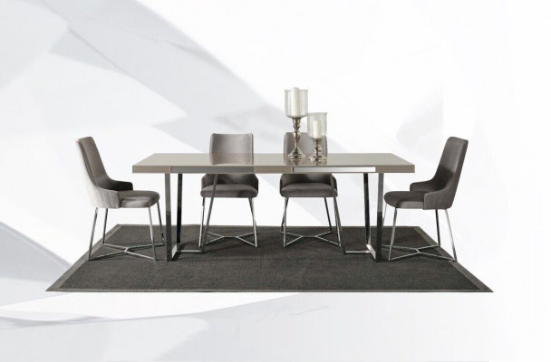 Essgruppe Esszimmer Gruppe Essecke Esstisch Stühle 10tlg Holz Grau