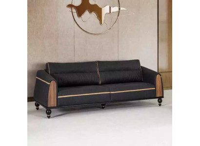 Schwarzes Designer Sofa Arbeitszimmermöbel Stil Moderne Couch Dreisitzer