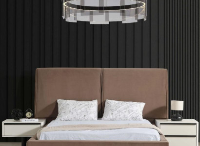 Schlafzimmermöbel Schlafzimmer Set Doppelbett Bett Nachttische 3tlg Beige