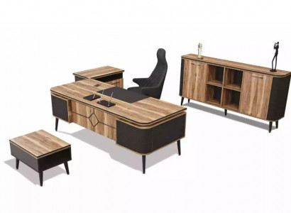 Holz Schreibtisch Arbeitzimmer Büro Möbel Designer Möbel 220x90 Tisch