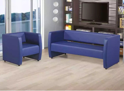 Sofa 2 Sitzer Luxus Couch Arbeitszimmer Büroeinrichtung Textil Möbel