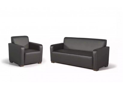 Schwarzer Sessel Büro Möbel Modern Designer Sitz Textil Arbeitszimmer