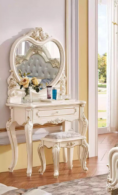 Schlafzimmer Set Bett 2x Nachttische Schminktisch Hocker Kommode 6tlg Luxus