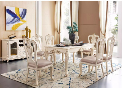 Esszimmer set Möbel für Ihr Interieur perlweiße klassische Möbel aus 8tlg