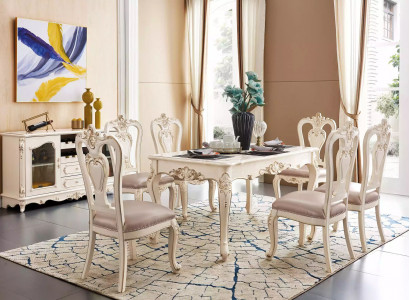 Esszimmer set Möbel für Ihr Interieur perlweiße klassische Möbel aus 8tlg