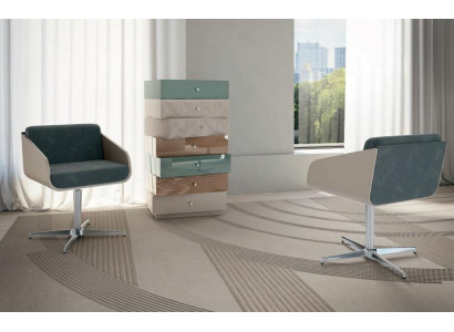 Moderner Luxus Drehbarer Sessel Lounge Sitzkomfort Polster Lehn Möbel Bizzotto