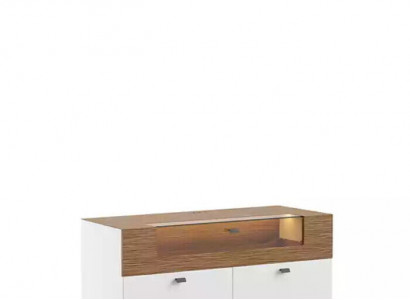 Wohnwand TV Ständer weiß RTV Lowboard Vitrine Holz Modern Wohnzimmer