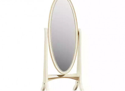 Wohnzimmer Bodenspiegel Spieglein Holzrahmen Oval weiß Standspiegel Spiegel