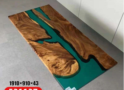 epoxid harz esstisch echtes holz massive möbel wasserfall epoxy tisch 191x91cm