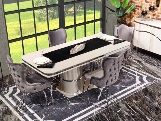 Design Esszimmer Gruppe Tisch Stühle Holztisch Esszimmer Set 9tlg.