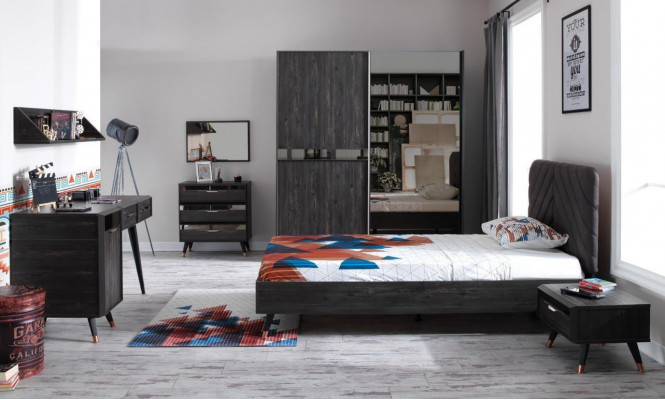 Luxuriöses Modernes Schlafzimmer Set Stilvolles Kleiderschrank Bett Set 7tlg Neu