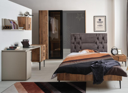 Schlafzimmer Möbel Jugendzimmer Kinderzimmer Bett Kleiderschrank 4tlg.