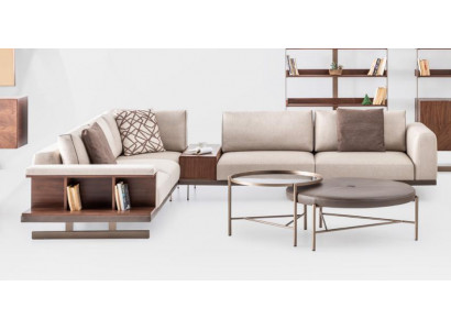 Modernes Beiges Ecksofa Luxus L-Form Couch Stoffsofas Wohnzimmermöbel
