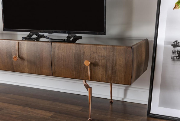 Wohnwand RTV Lowboard TV Ständer Sideboard Garnitur Braun Holz Regale