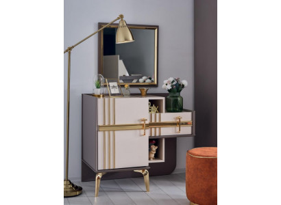 Schminktisch Konsole Schlafzimmer Möbel Design Holz mit Metall Grau neu